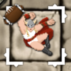 A player sprite indicating that they are holding the ball.