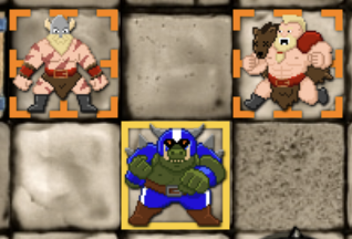 Player sprites showing the select opponent indicator.